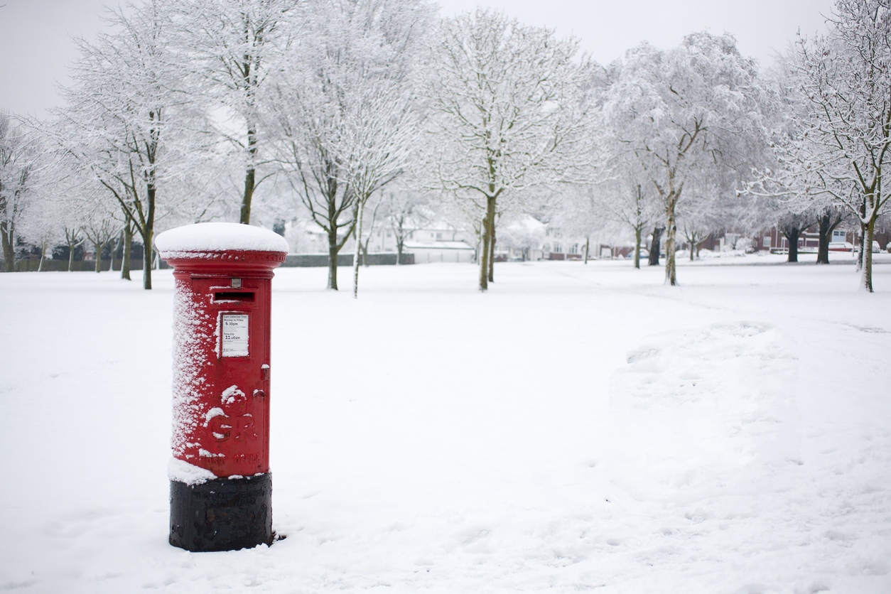 A post box in the snow 