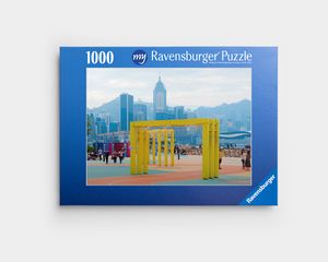 A personalised jigsaw puzzle featuring a photo of a city