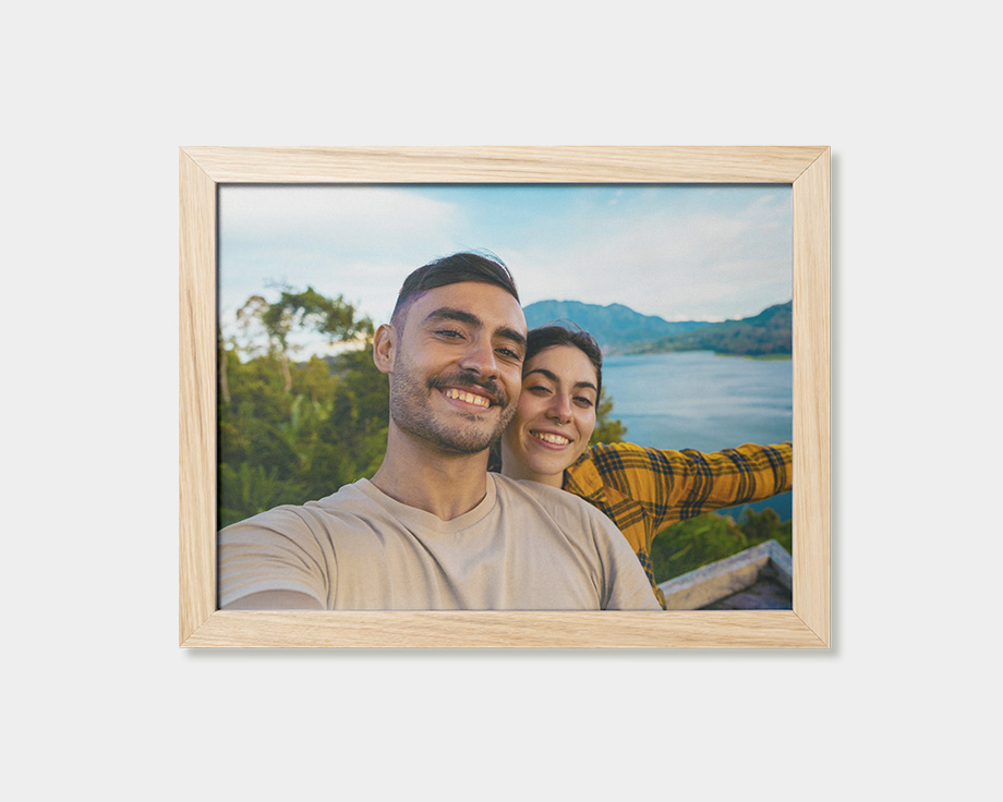 Framed poster of a couple's selfie at a viewpoint