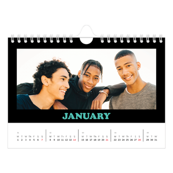 A5 Landscape Photo Calendar — Fun type