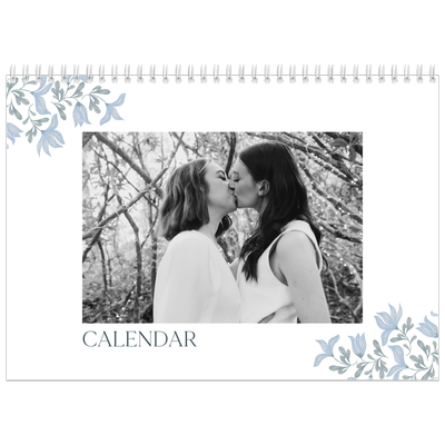 A4 Double Photo Calendar — Elegant floral [cover]