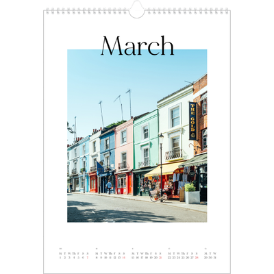 A3 photo calendars — My travelogue [March]