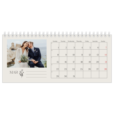 Desk calendars — Initials in bloom [March]