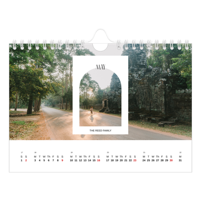 A5 Landscape Photo Calendar — The open arch [May]