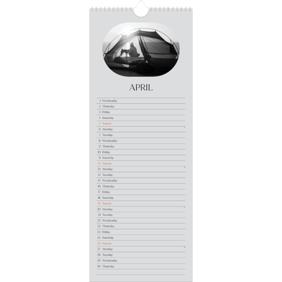Slim Calendar  — Open road [April]