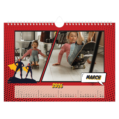 A4 Landscape Photo Calendar — Comic book [March]