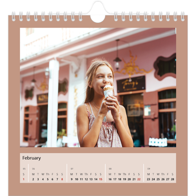 Square calendars  — Earth colours [February]