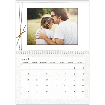 A4 Double Photo Calendar — Floral giftwrap [March]