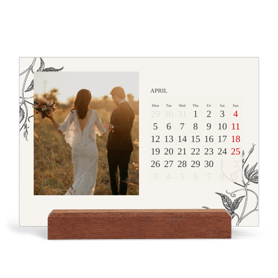 Easel Desk Calendar Landscape  — Ink & ivy [April]