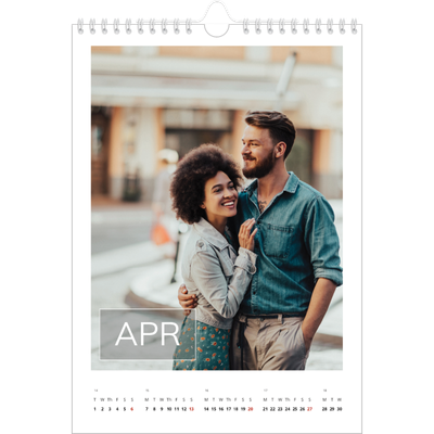 A4 Photo Calendar — Date box overlay [April]