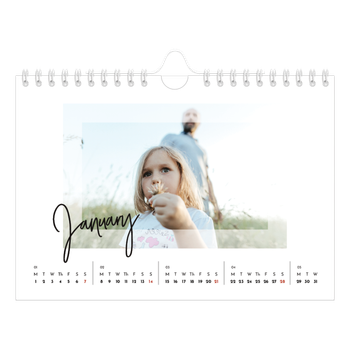 A5 Landscape Photo Calendar — Clear frame