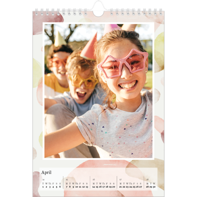 A4 Photo Calendar — Watercolour spots [April]