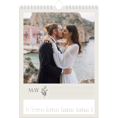 A4 Photo Calendar — Initials in bloom [May]