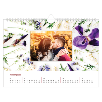 A4 Landscape Photo Calendar — Flower frames
