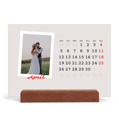 Easel Desk Calendar Landscape  — Signed in crimson [April]