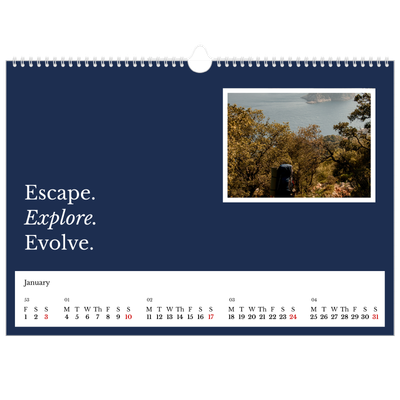A3 Photo Calendar — Editorial Earth [January]