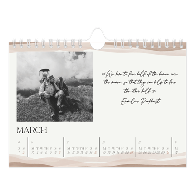 A5 Landscape Photo Calendar — Wellbeing quotes [March]