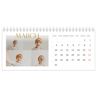 Desk calendars — Big gold text [March]