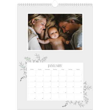 A3 Photo Calendar — Hand drawn flowers
