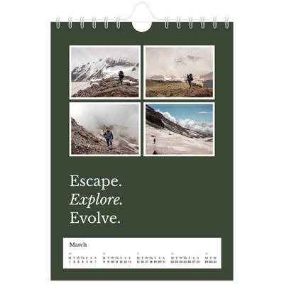 A5 Photo Calendar — Editorial Earth [March]