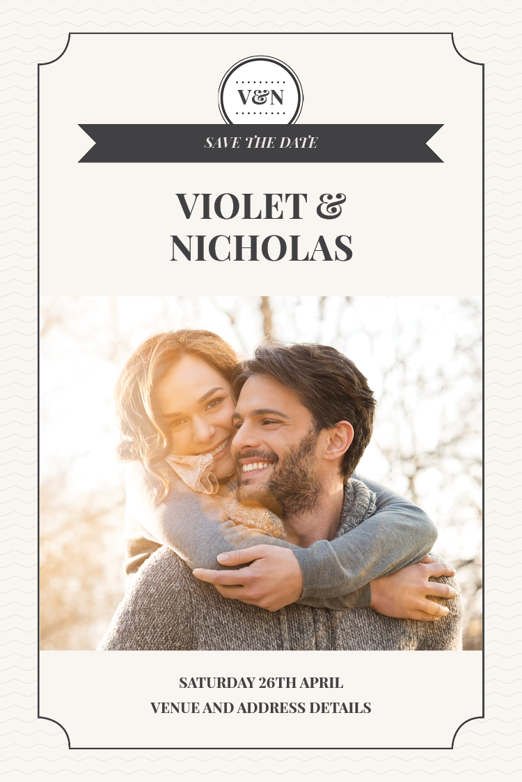 Save the date — Initial design stamp