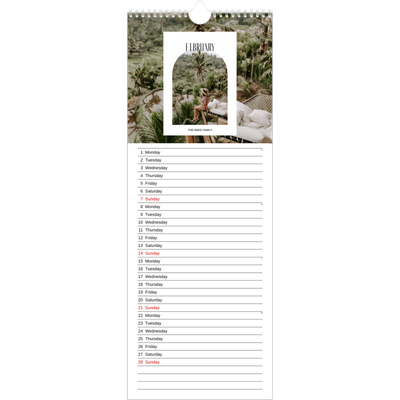 Slim Calendar  — The open arch [February]