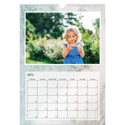 A3 photo calendars — Marble backgrounds [April]