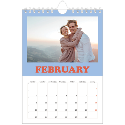 A5 Photo Calendar — Retro frames [February]