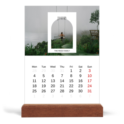 Easel Desk Calendar Portrait  — The open arch [January]
