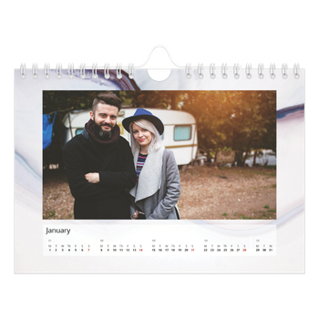 A5 Landscape Photo Calendar — Paper marbling