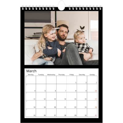 A4 Photo Calendar — Black margin [March]