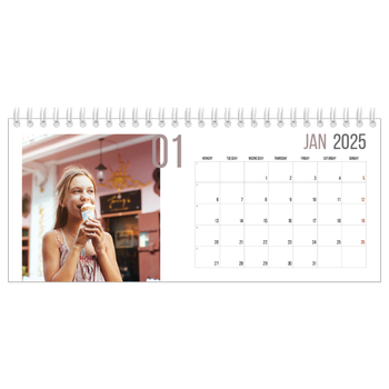 Desk Photo Calendar — Number months