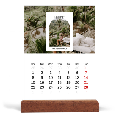 Easel Desk Calendar Portrait  — The open arch [February]
