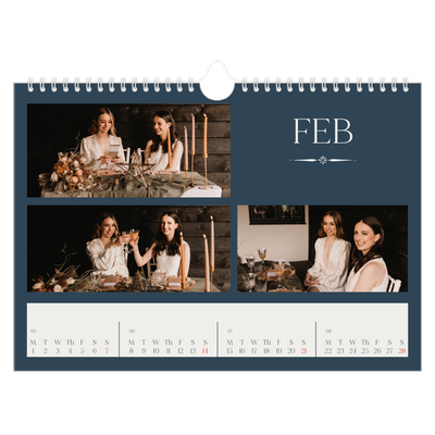 A4 Landscape Photo Calendar — Slate and serifs [February]