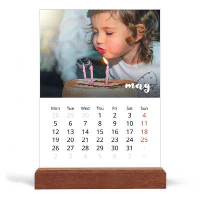 Easel Desk Calendar Portrait  — Simple script [cover]