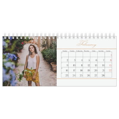 Desk calendars — Gold script banner [February]