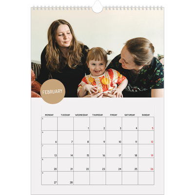 A4 Photo Calendar — Photo sticker [February]