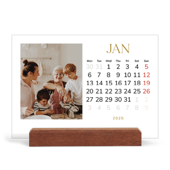 Easel Desk Calendar Landscape — Big gold text