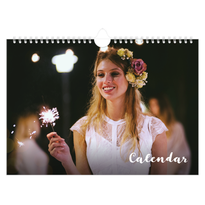 A4 Landscape Photo Calendar — Simple script [cover]