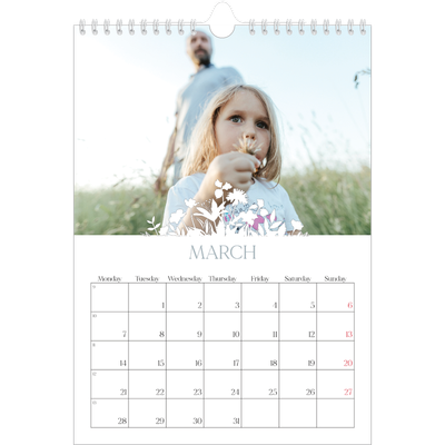 A4 Photo Calendar — Flower motif [March]