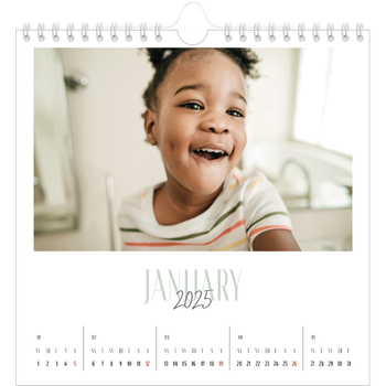 Square Photo Calendar — Mixed typography
