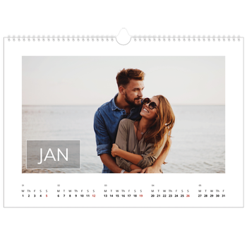 A3 Landscape Photo Calendar — Date box overlay