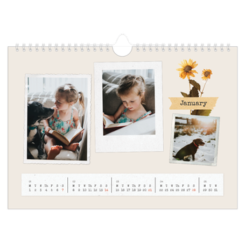 A4 Landscape Photo Calendar — Vintage scrapbooking