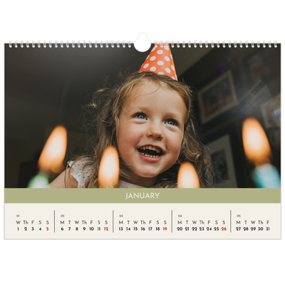 A3 Photo Calendar — Pastel chapters [January]