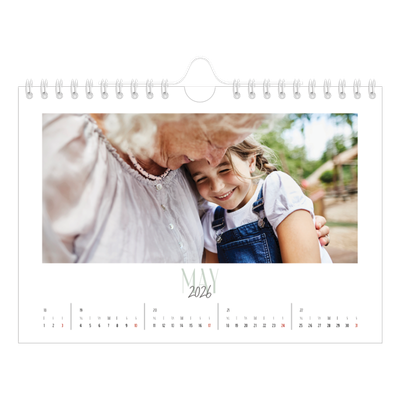 A5 Landscape Photo Calendar — Mixed typography [cover]