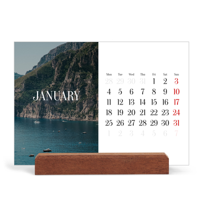Easel Desk Calendar Landscape  — Endless escape [January]