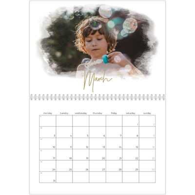 A4 Double Photo Calendar — Photo effects [March]