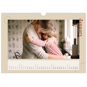 A3 Landscape Photo Calendar — Asymmetrical text