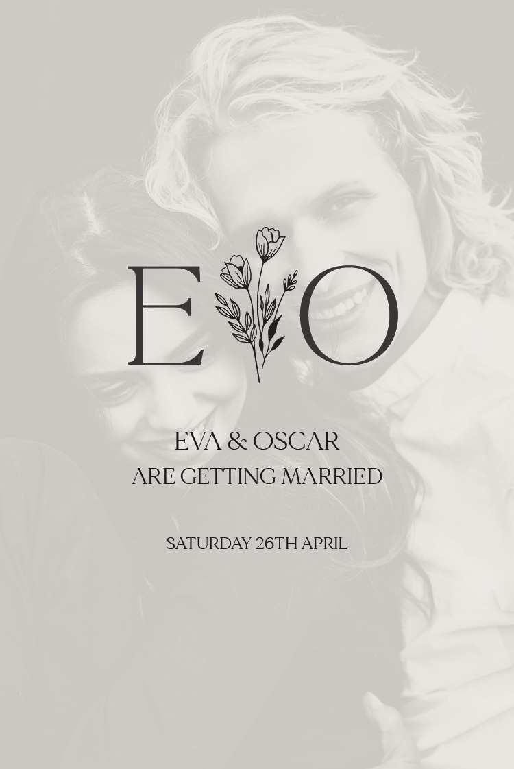 Invitations — Initials in bloom