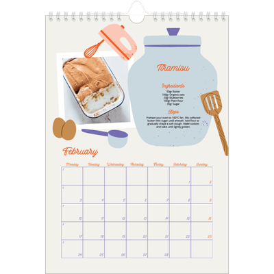 A4 Photo Calendar — Year in recipes [February]
